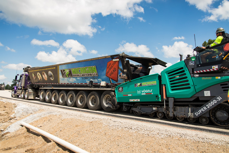 Michigan Paving Crew on I-69 Project