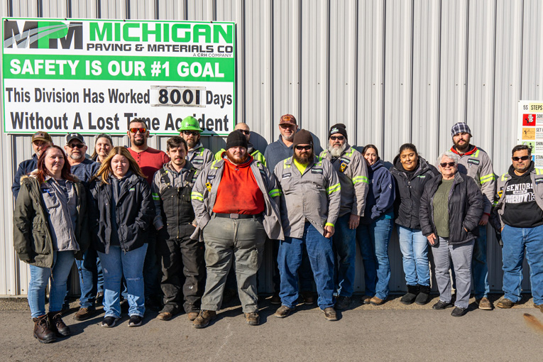 Michigan Paving team has worked 8001 days without a lost time accident