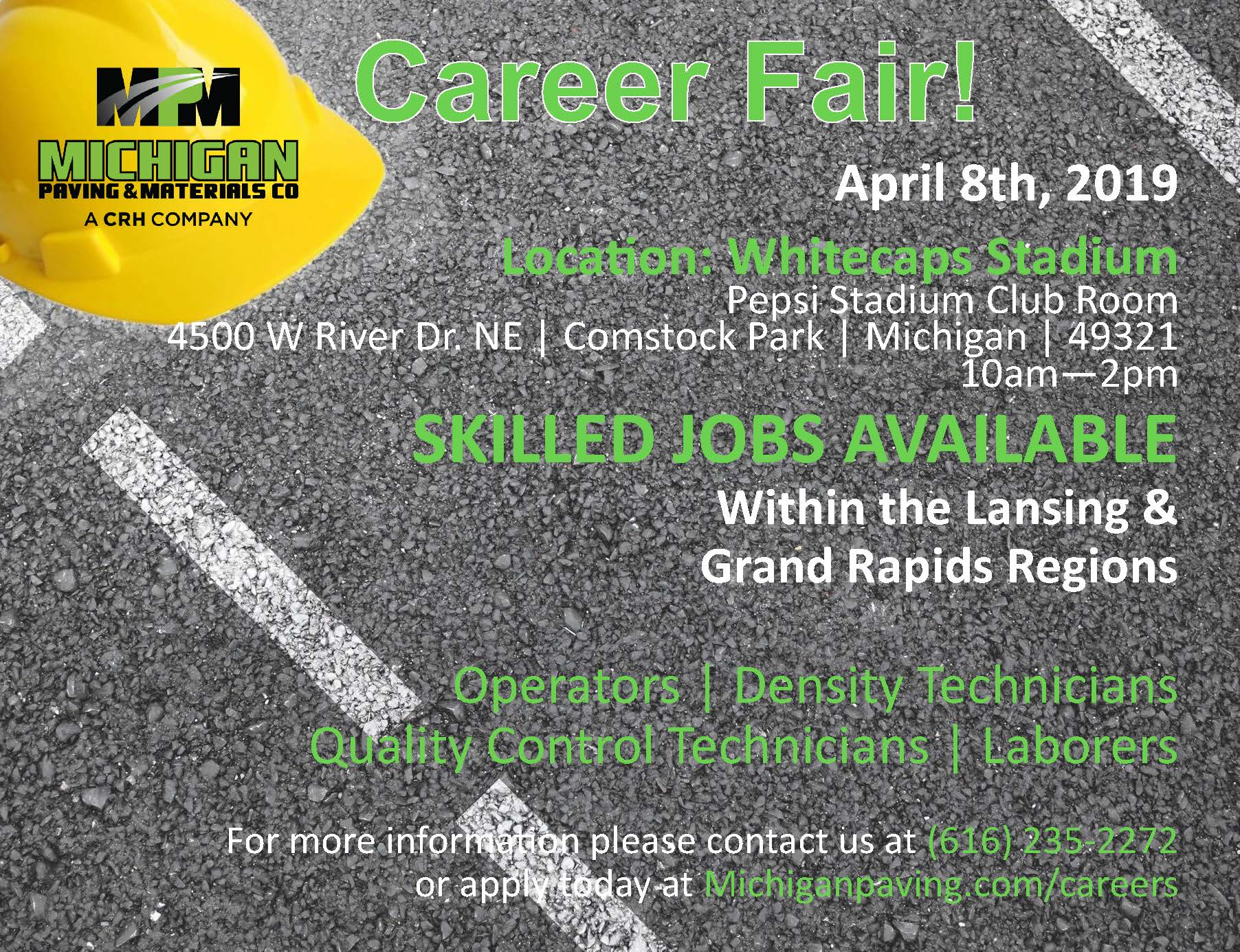 Join Us on Monday April 8th for a Career Fair!